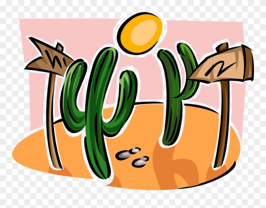 Vector Illustration Of Desert Vegetation Succulent Clipart