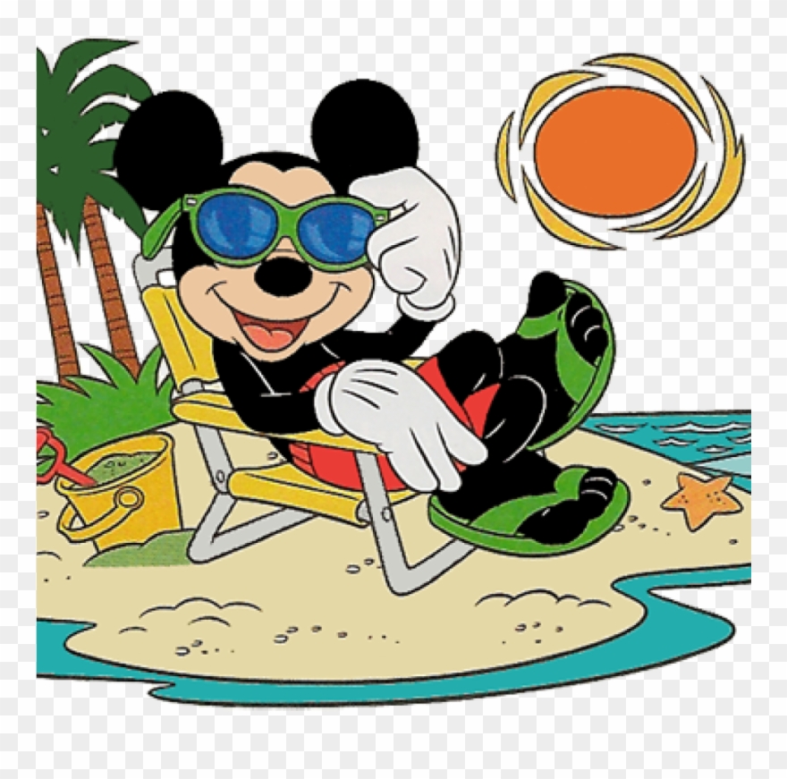 Mickey Clipart Mickey Mouse Beachwater Clipart Plant - Mickey En La Playa - Png Download