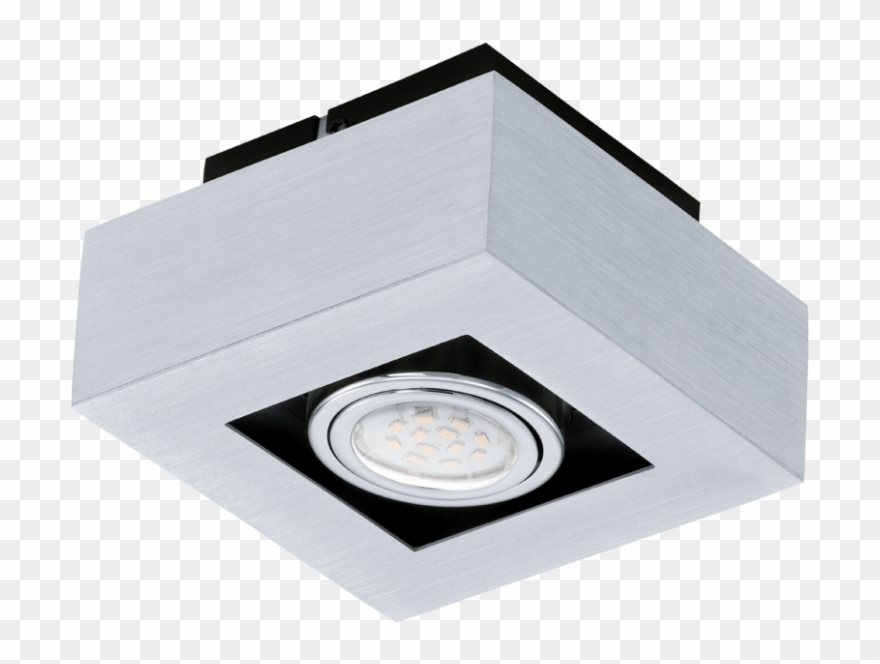 Eglo Loftlampe Loke 1 Spot Børstet Aluminium - Eglo 91352 Loke Cube-shaped Led Ceiling Lamp, 1 Arm Clipart