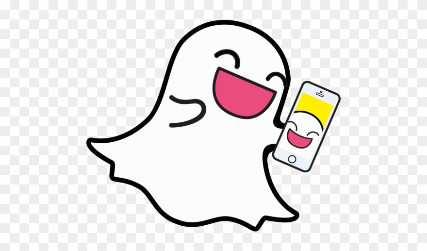 Ghost With Phone Illustration - Snapchat Ghost Png Clipart