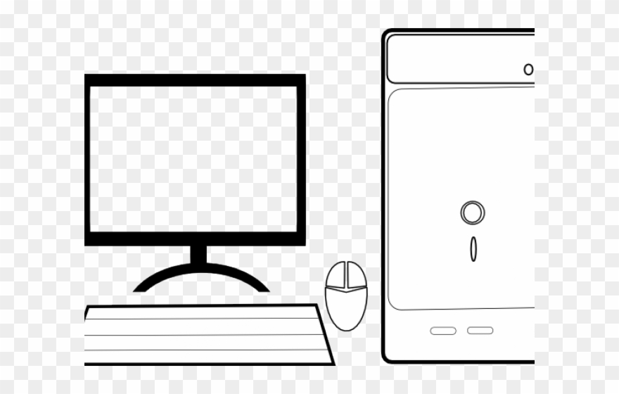 Pc Mouse Clipart Computer Cpu - Outline Of Computer Parts - Png Download