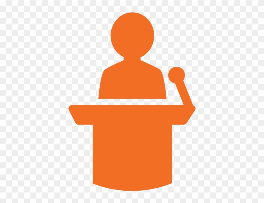 Icon Of A Speaker At A Podium - Podium Clipart