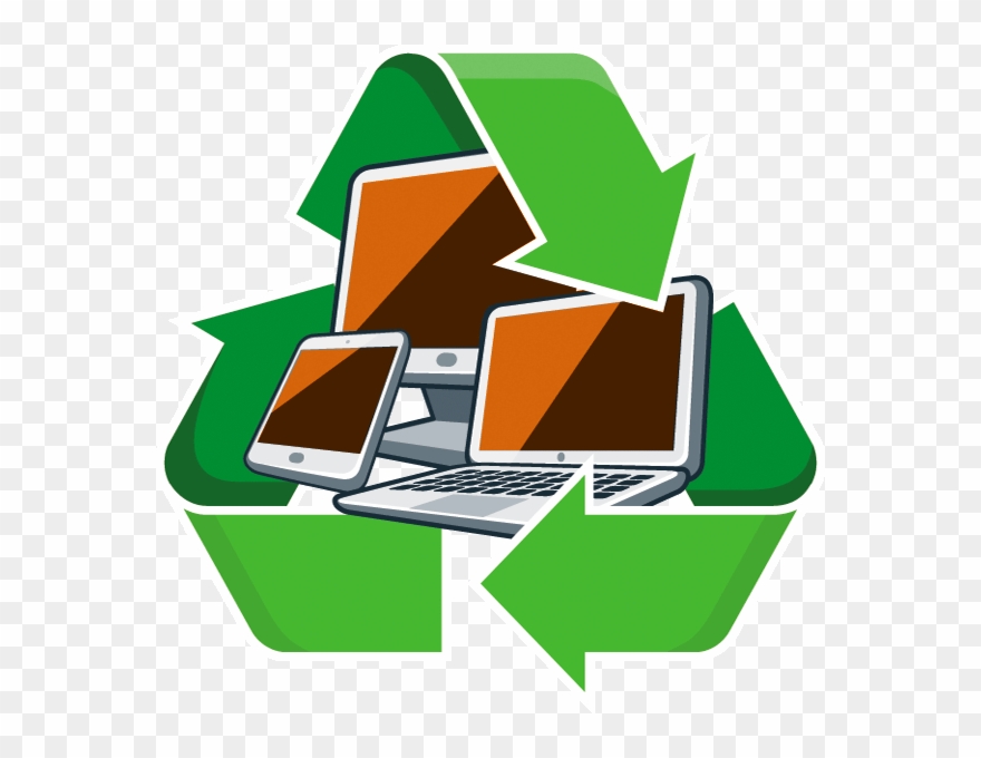 Dispositivos Reciclados - Ilustración - Recycling Computer Clipart