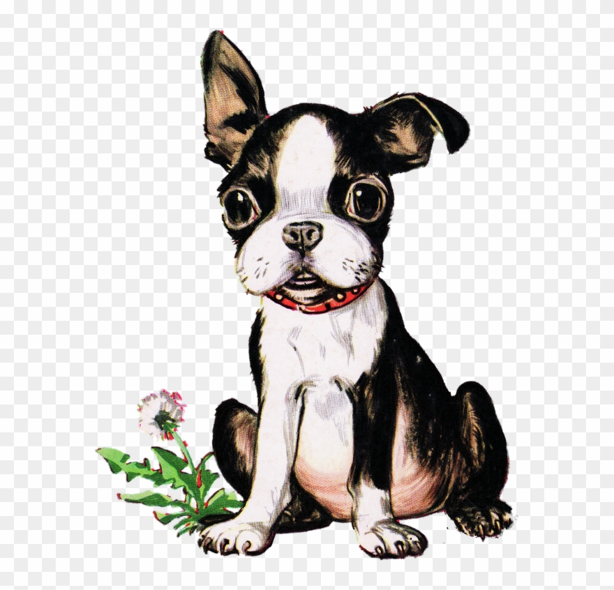 Terrier Drawing Vintage Dog Clip Art Black And White - Playful Little Dog - Png Download