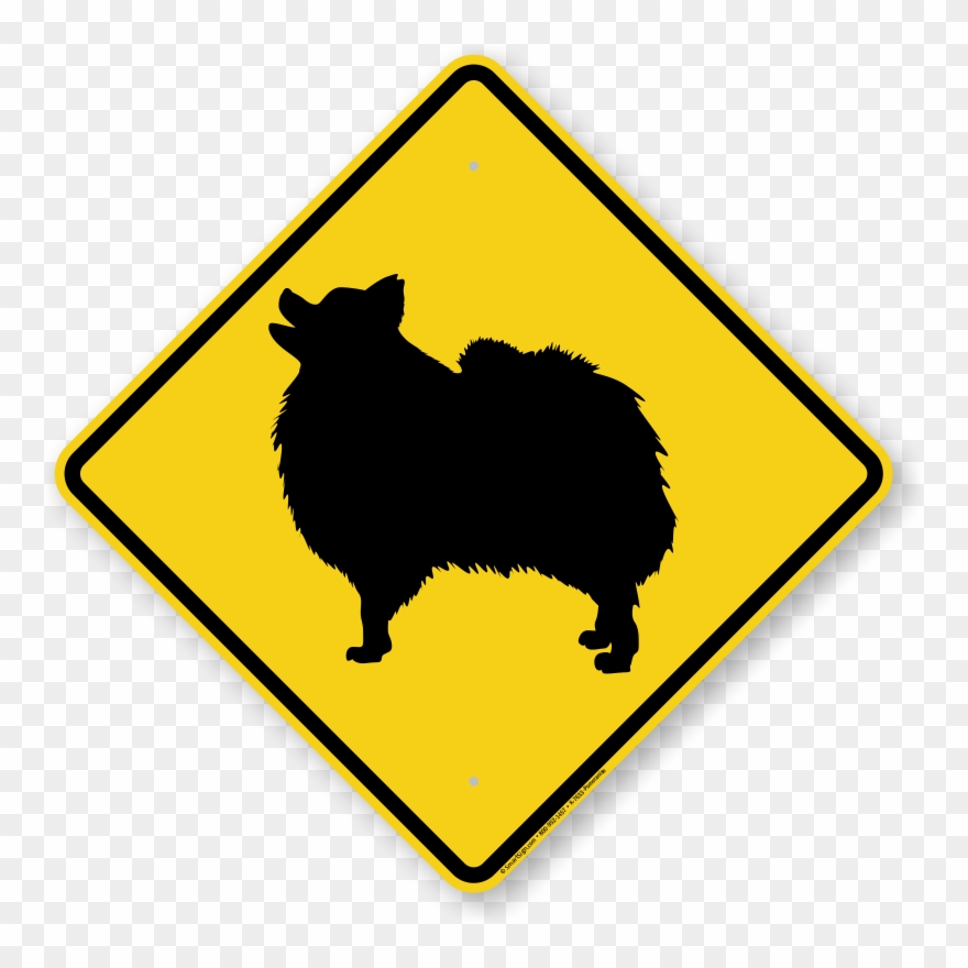 Pomeranian Dog Symbol Sign, Guard Dog Sign, Beware - Roadtrafficsigns No Snow Plows Past This Point Engineer Clipart
