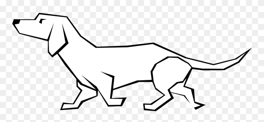 Dog - Simple Dog Line Drawing Clipart