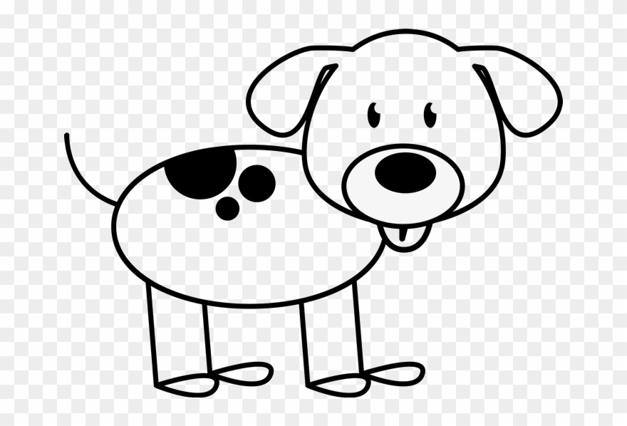 Dog Spots On Back Outline Stamp - Stick Figure Clipart Outline Free - Png Download