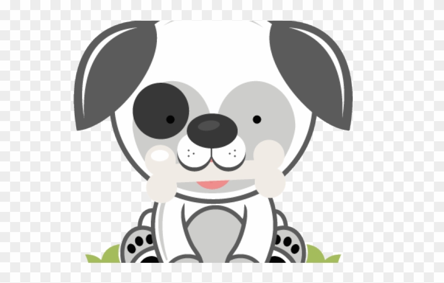 Puppy Clipart Animated - Wenig Graue Hündchen-anmerkungs-karte Karte - Png Download
