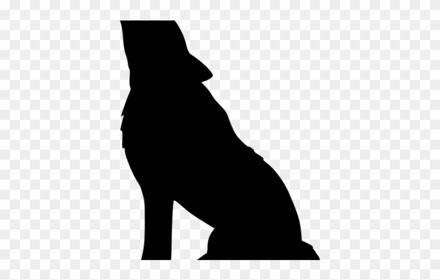 Original - Wolf Howling At Moon Clipart - Png Download