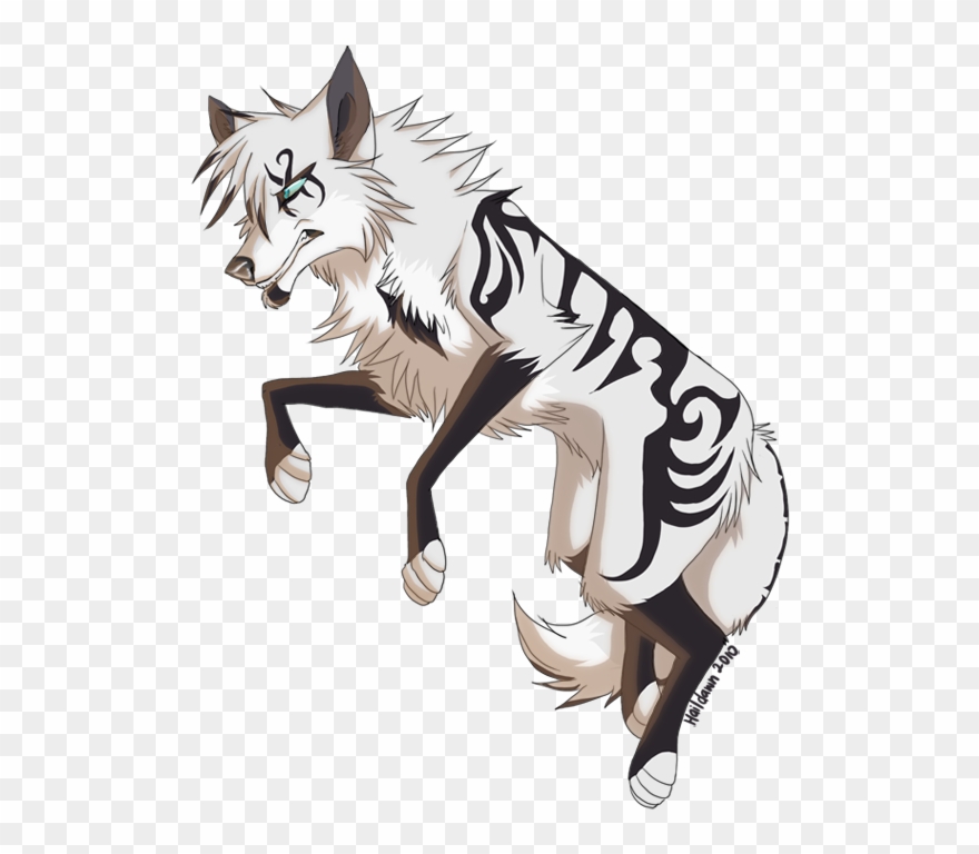 Svg Free Sled Drawing Anime - Anime Wolf Animal Clipart