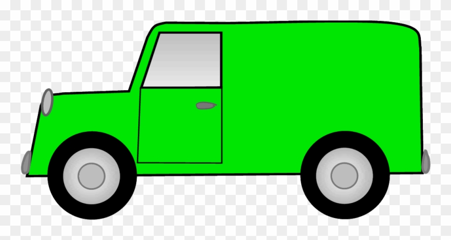 Green Delivery Truck Clipart - Green Van Clipart - Png Download