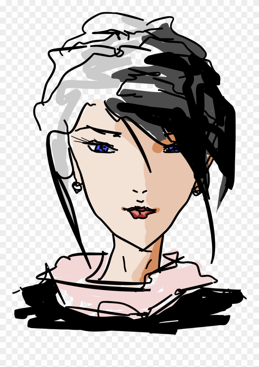 Big Image - Woman Face Sketch Png Clipart