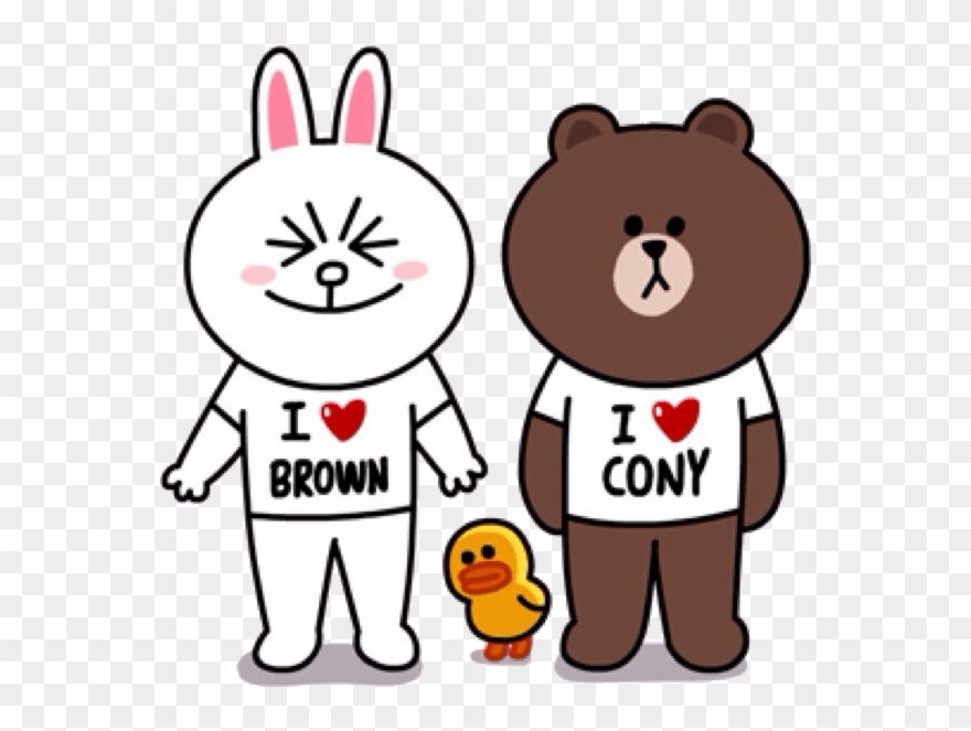 I Love Brown I Love Cony Couple Tees - Brown I Love Cony Clipart