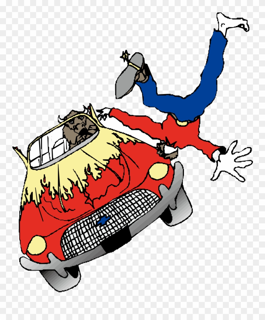 Cartoon Traffic Collision - Escena Accidente De Transito Animado Clipart