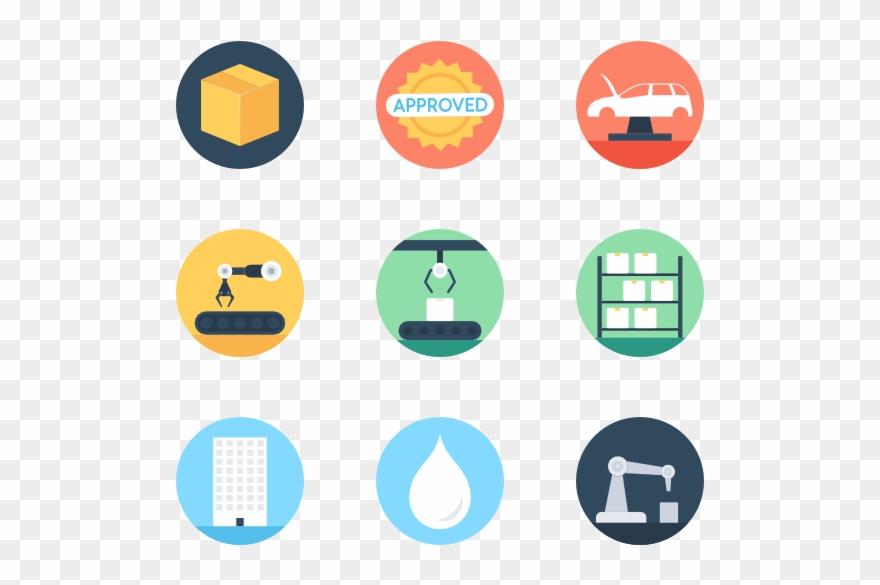 Factory Icon Industry Sign Manufacture Symbol Stock - Production Flat Icon Clipart