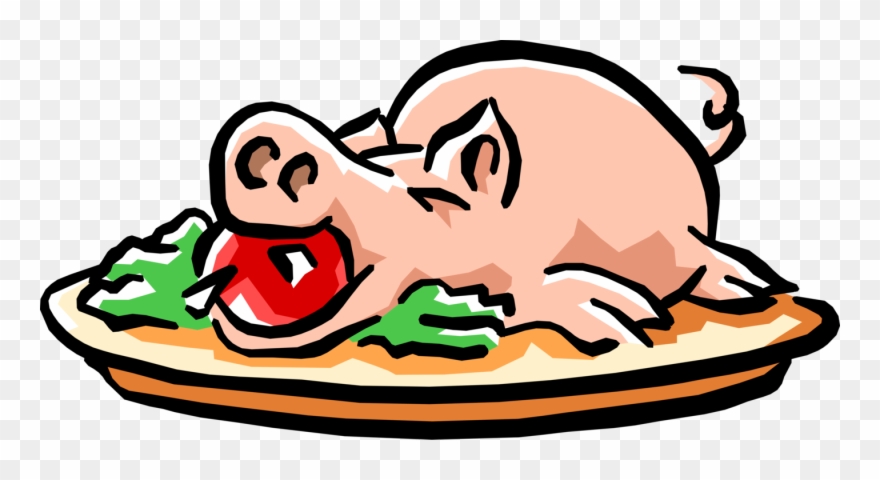 Roast Pig With Apple - Поросенок С Яблоком Clipart