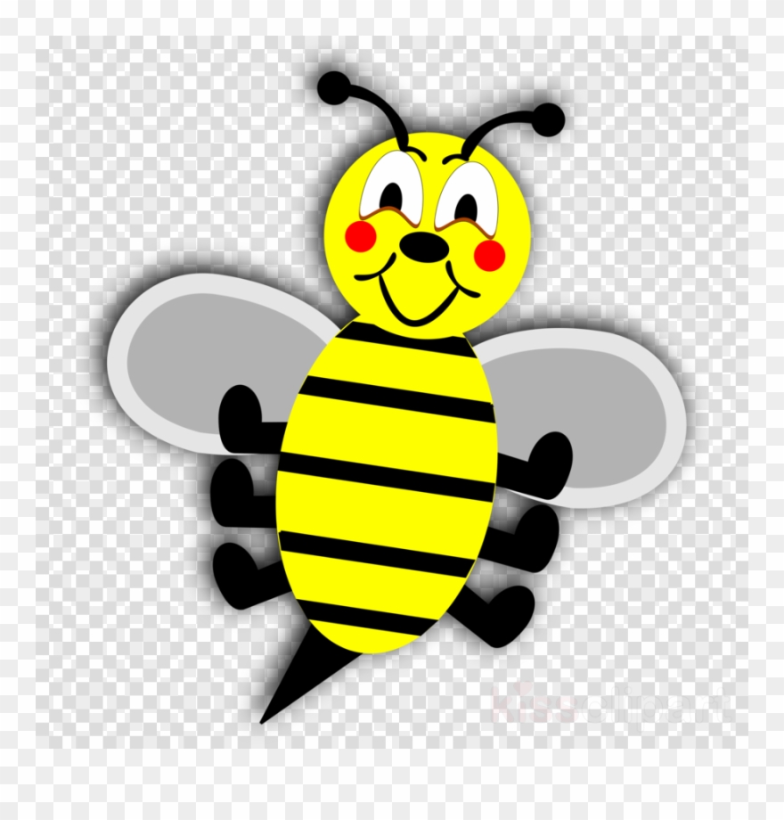 Bee Without Background Clipart Honey Bee Clip Art - Black Yellow Animation Cartoon Bee Illustration Large - Png Download
