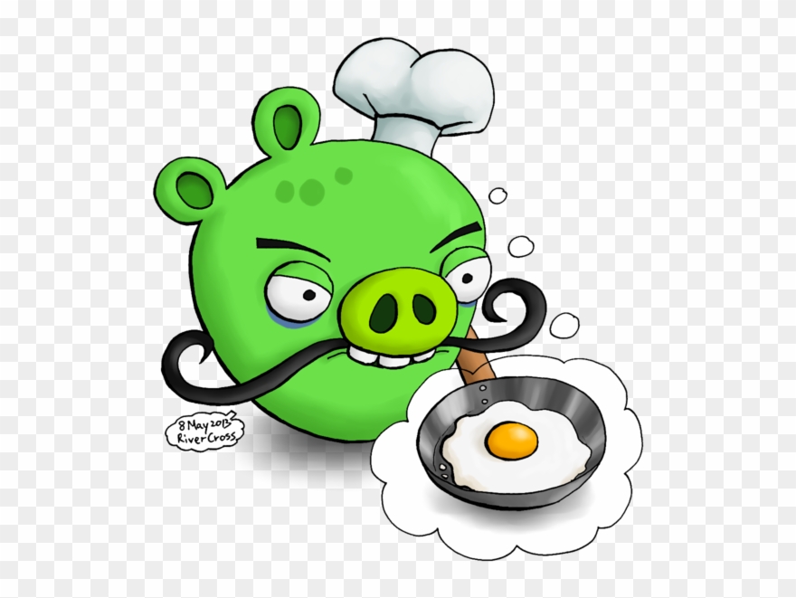 Chef Thinks He Is Cooking An Egg - Angry Birds Cook Pig Clipart