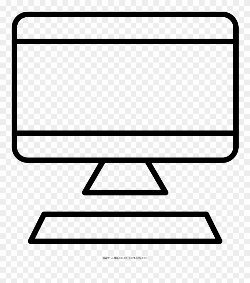 Computer Transparent Coloring Page, Printable Computer - Desktop Internet Icon Clipart