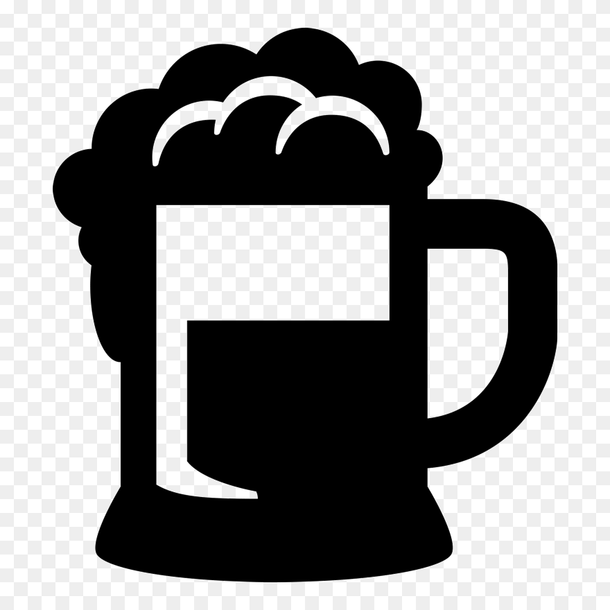 Beer Mug With Froth Rubber Stamp - Copo De Cerveja Silhueta Clipart