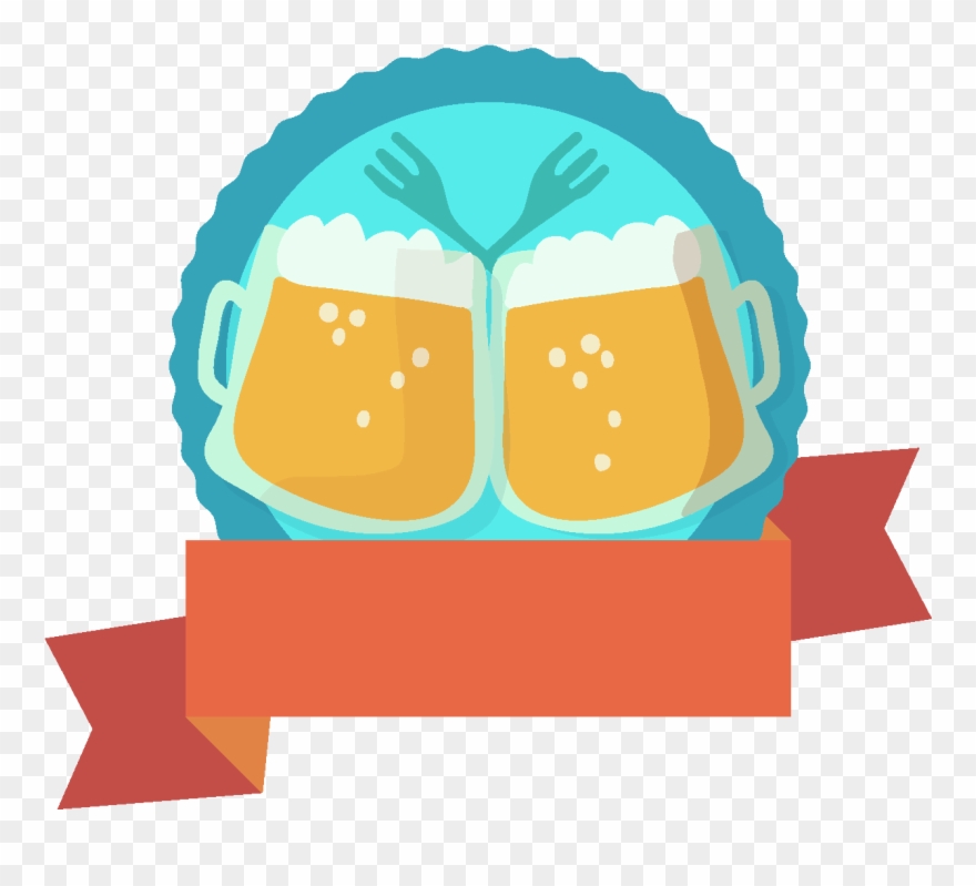 Cartoon Beer Icon Streamers Elements - Beer Clipart