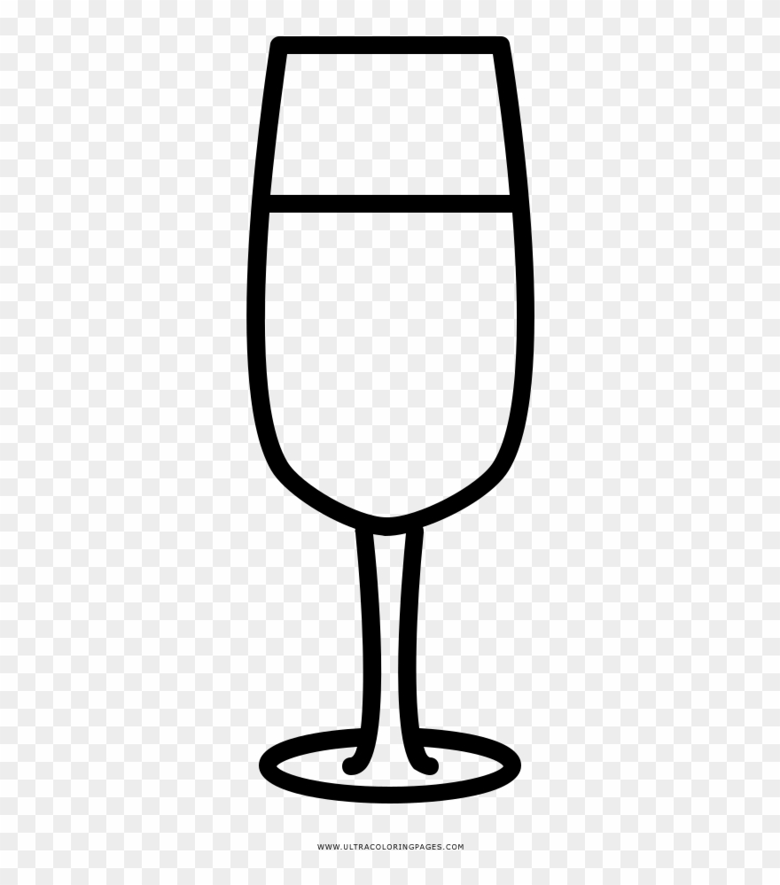 Beer Clip Coloring Page - Champagne Glass - Png Download