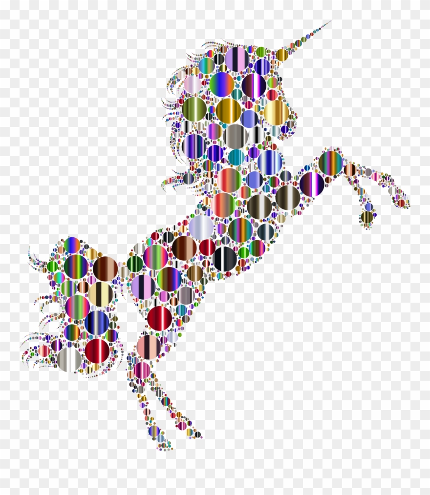 Big Image - Jumping Gold Unicorn Clipart