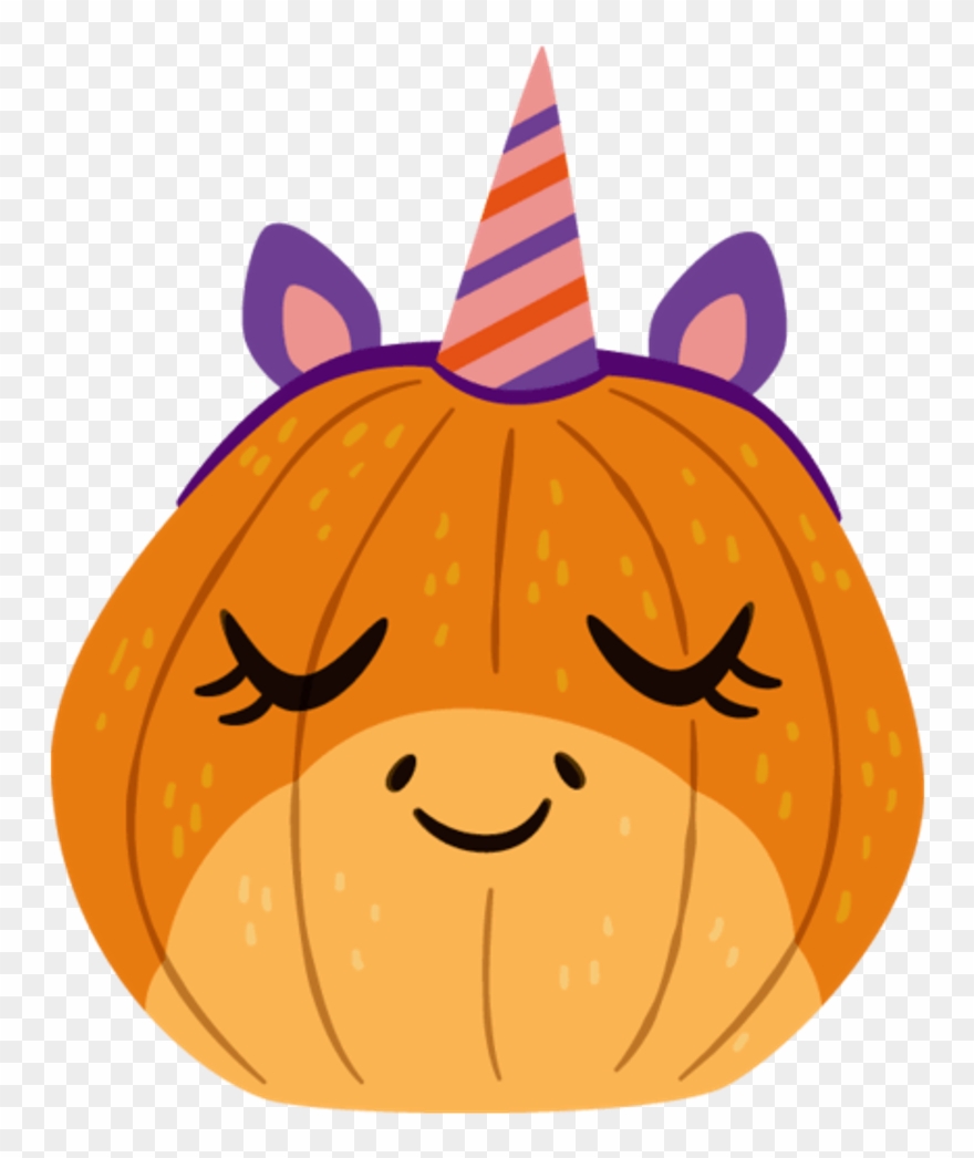 Mq Emoji Emojis Unicorn Pumpkin Halloween - ฟักทอง วัน ฮาโลวีน การ์ตูน Clipart