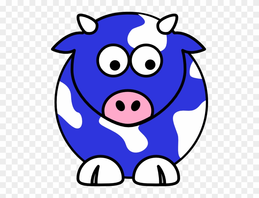 Blue Cow Svg Clip Arts 534 X 594 Px - Png Download