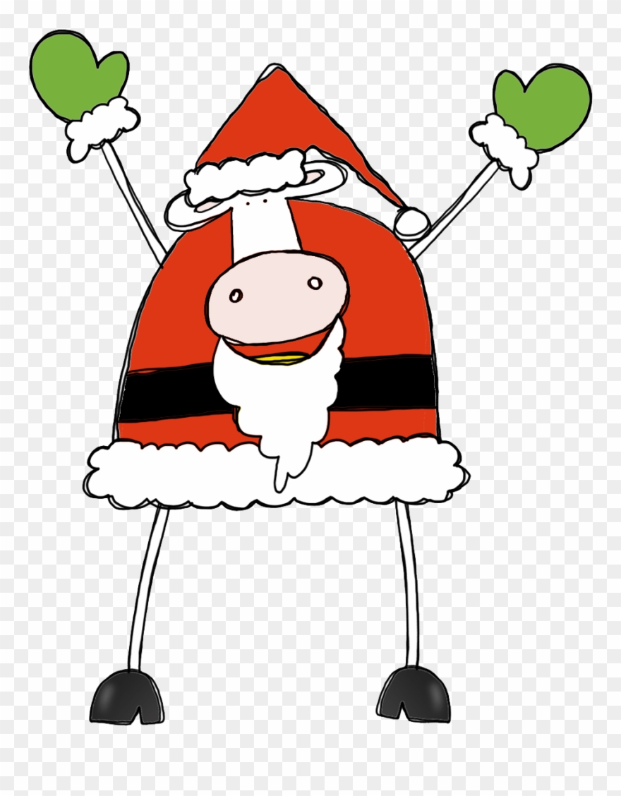 Christmas Cow Pictures - Christmas Cow Clipart Free - Png Download