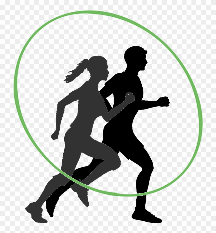 Man And Woman Running Silhouette Clipart