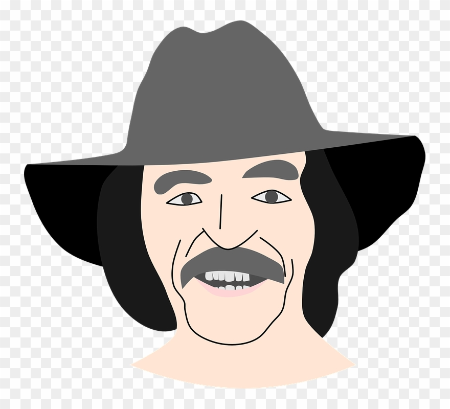 Mexican Cartoon Man 21, Buy Clip Art - Homem De Bigode E Chapeu - Png Download
