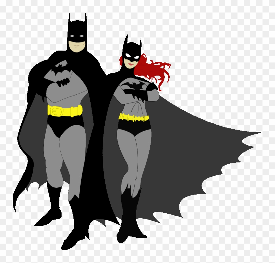 Sad Clipart Superhero - Batman And Batwoman Logo - Png Download