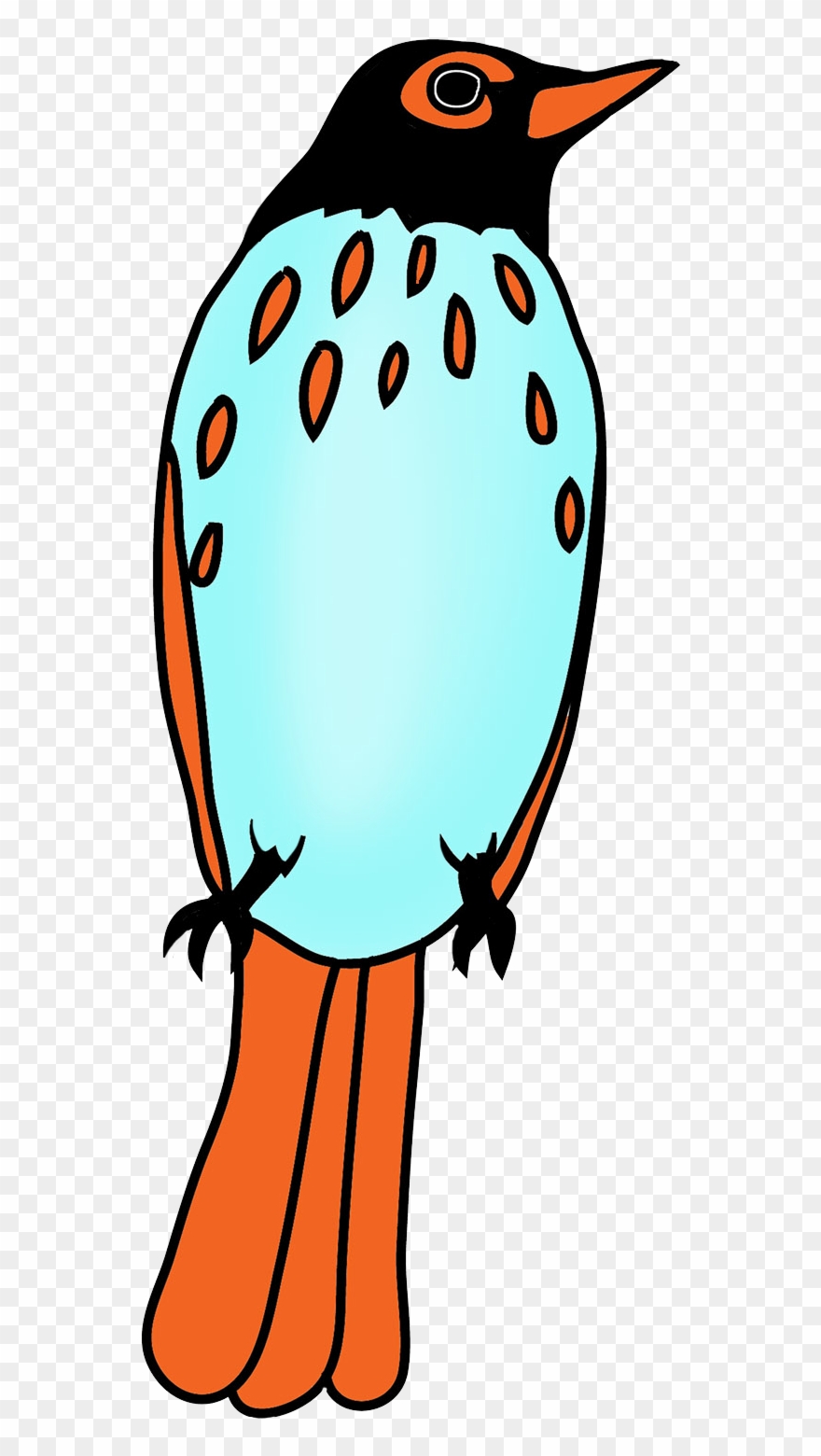 Bird Drawing With Many Colors - Drawing Clipart