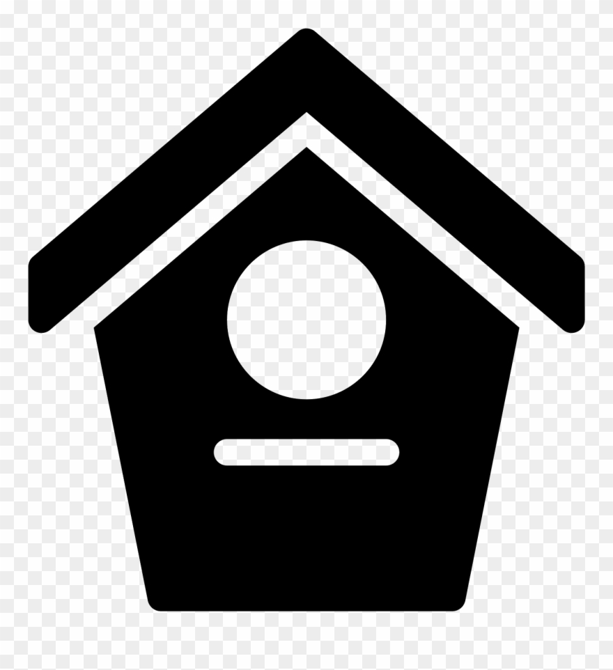 Birdhouse Filled Icon - Icono De Casa Negro Png Clipart