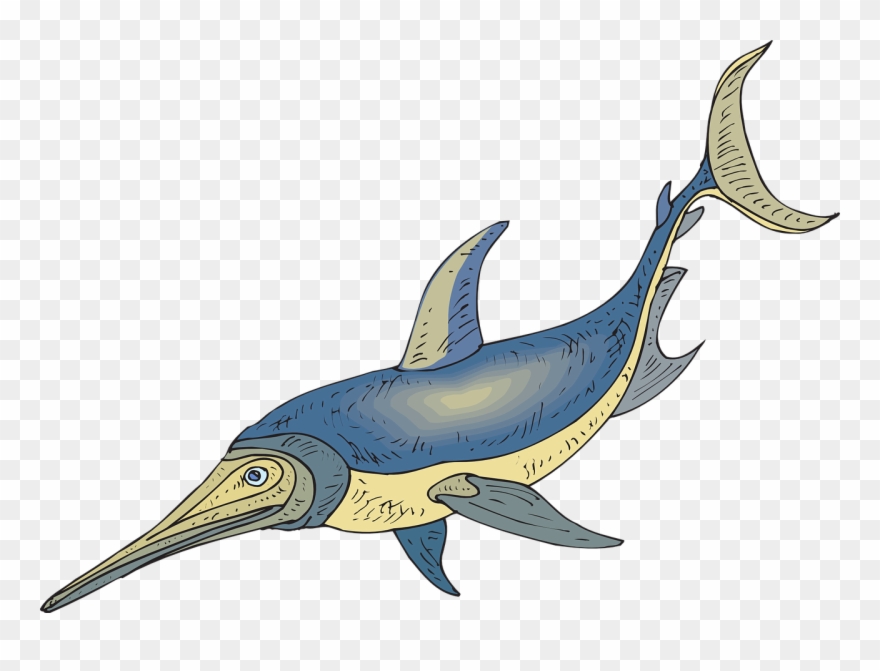Blue Yellow Fish Swimming Tail Png Image - Ichthyosaurus Clipart Transparent Png