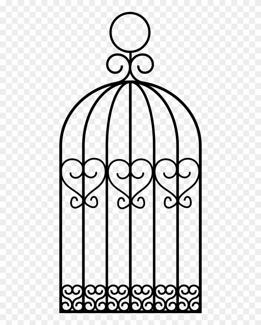 Cage Bird Png - Drawing A Bird Cage Clipart