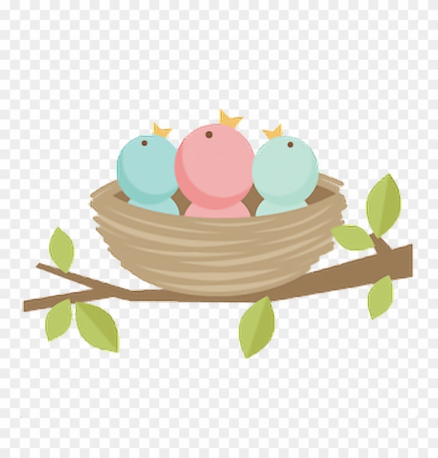 Bird Birds Kawaii Tumblr Ftestickers - Bird Nest Clipart Png Transparent Png