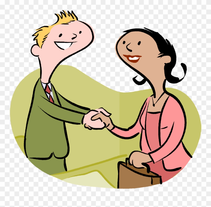 Church Business Meeting Clip Art - 2 People Saying Hello - Png Download
