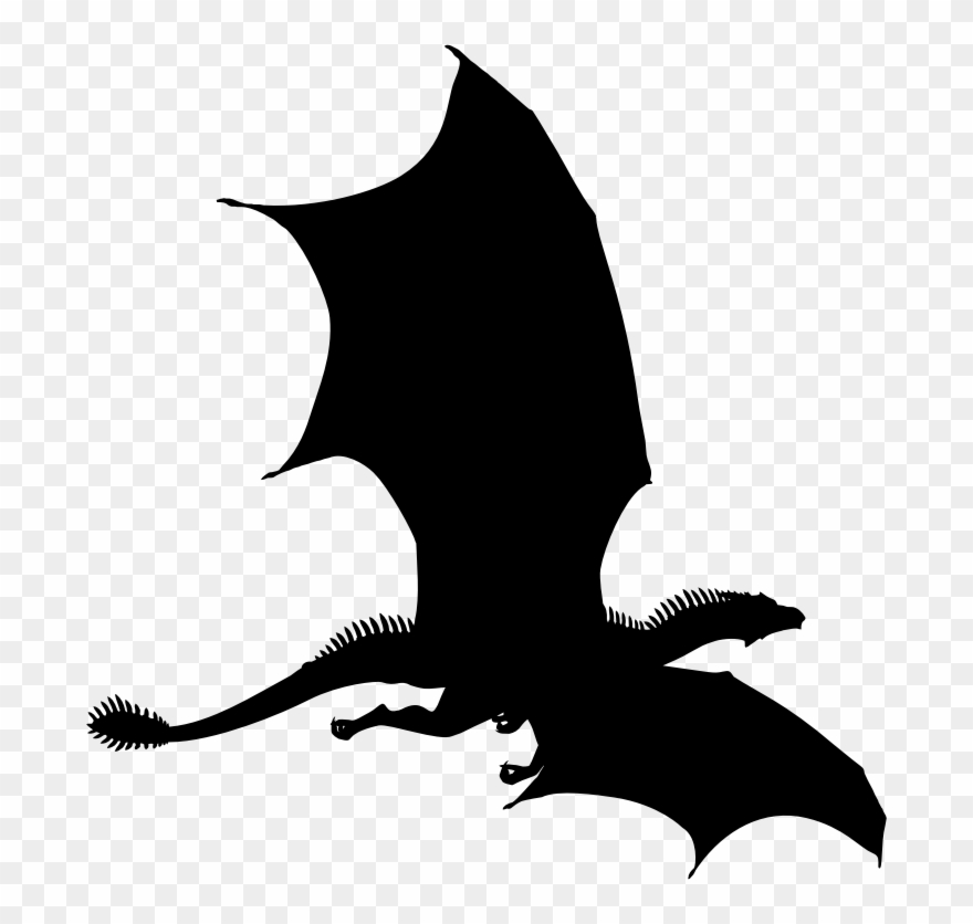 Medium Image - Dragon Silhouette Transparent Background Clipart