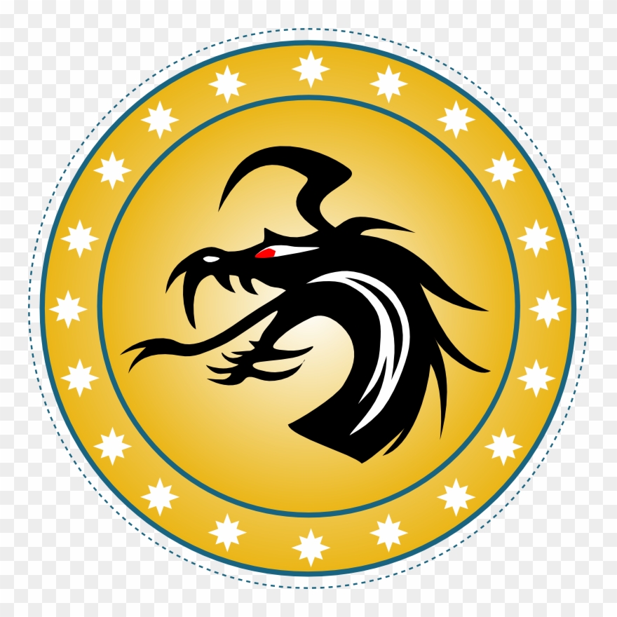 Clipart - Chip Dragon - Gold Round Dragon Icon Shower Curtain - Png Download