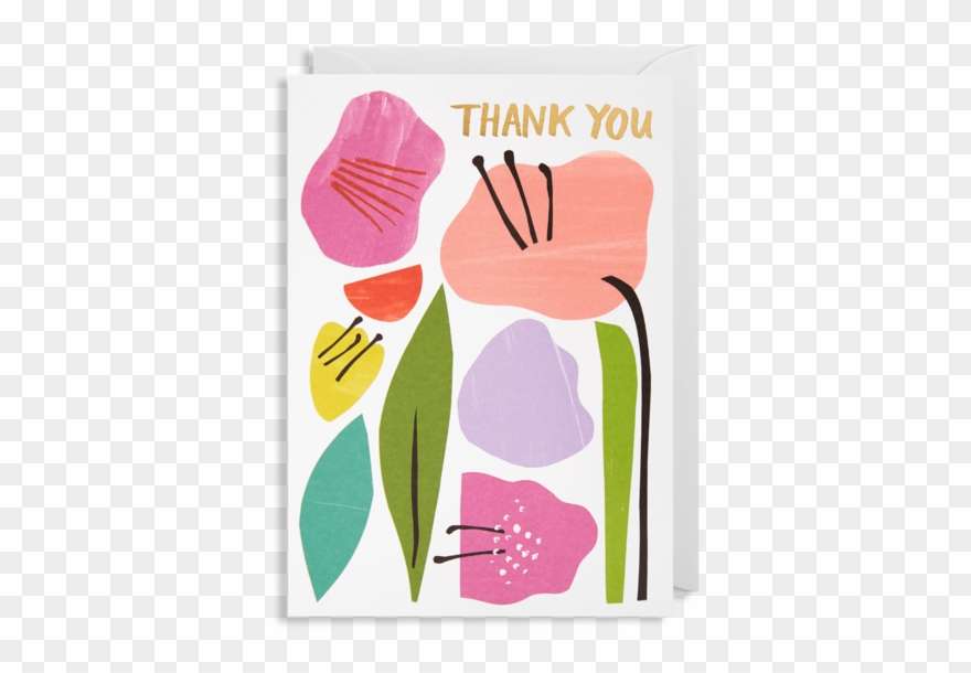 Thank You Flowers Greeting Card - Illustration Clipart