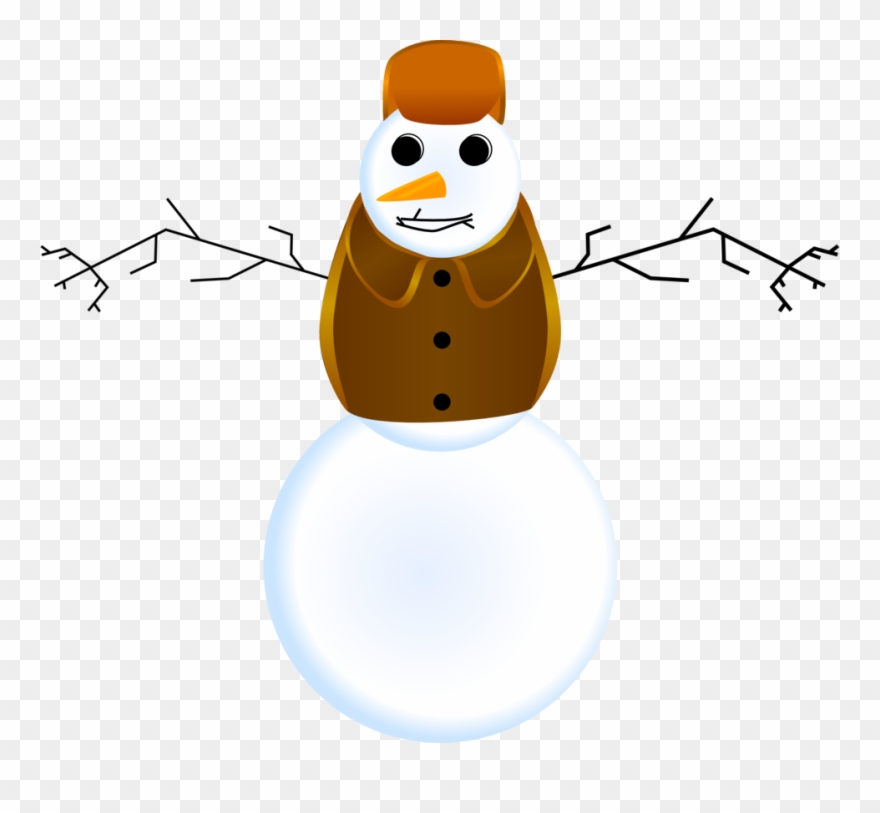 Snowman With Clothes - Snowman With Long Arms Clipart