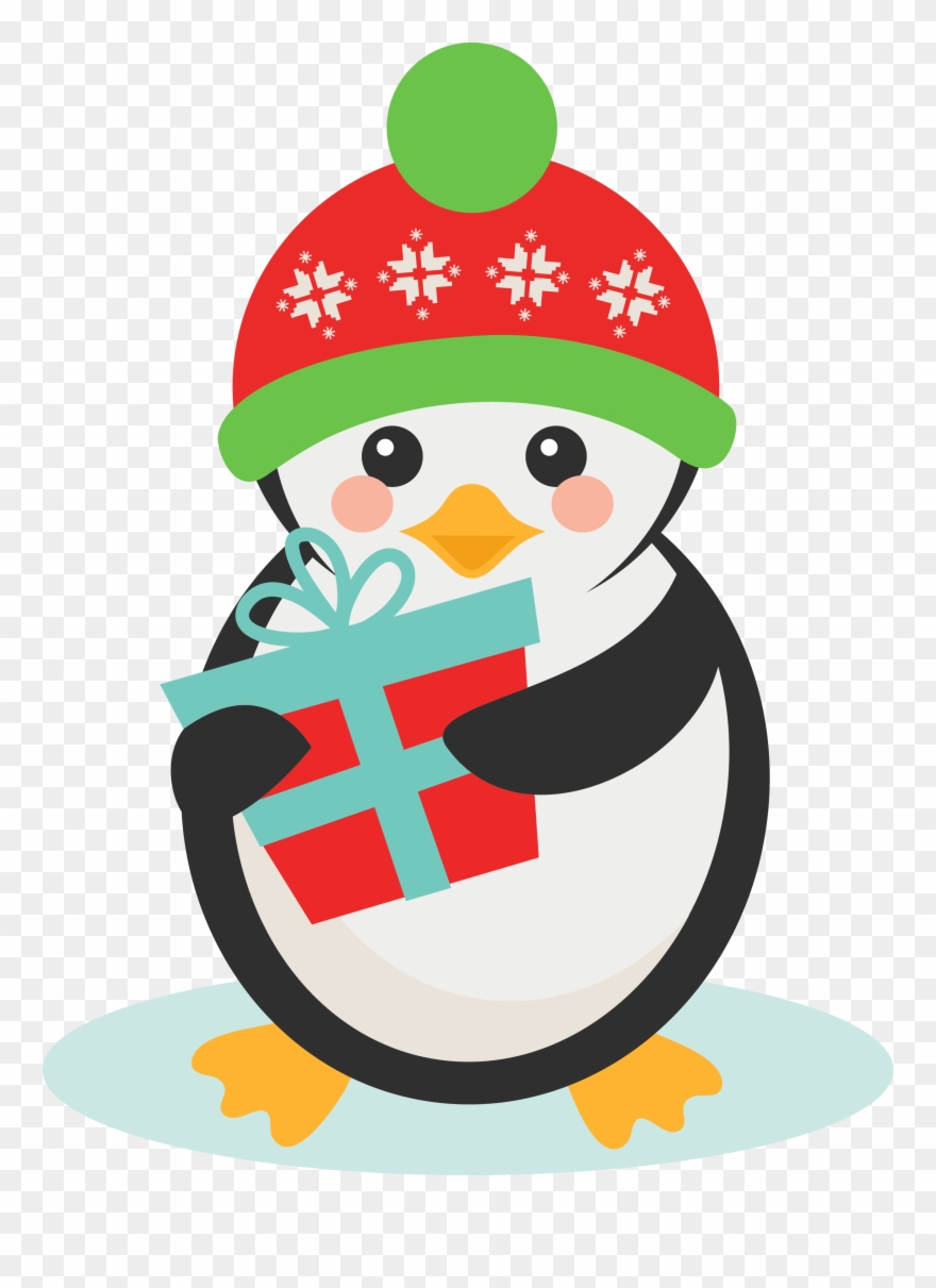 Pin By Shannon On S Svg Mkc Miss Kate Cuttables - Penguin With Present Clipart