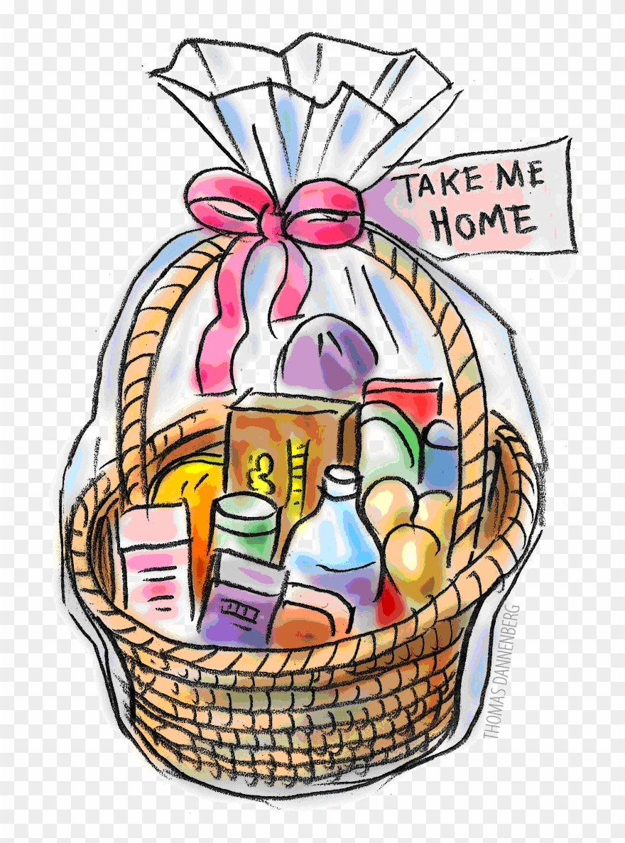 Thanksgiving Raffle Basket Clipart 17 - Silent Auction Basket Clipart - Png Download