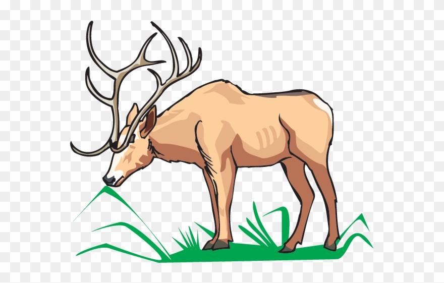 Elk Eating - Love Reindeer Pillow Case Clipart