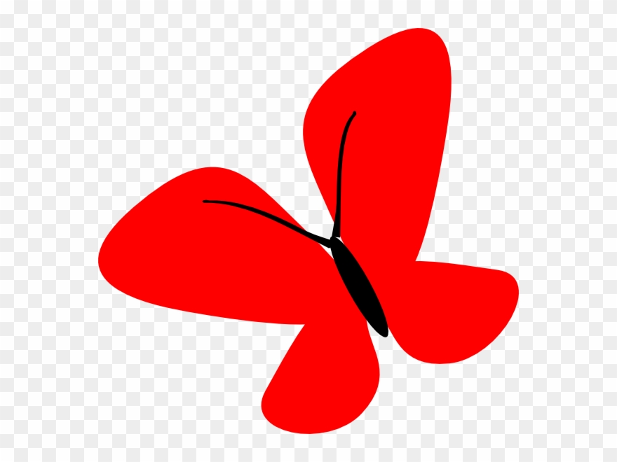 Red Butterfly Clipart Transparent - Png Download