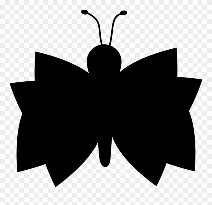 Butterfly Black Top View Silhouette Comments - Silhouette Clipart