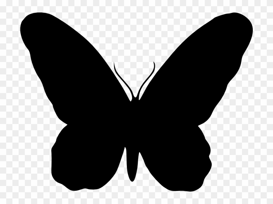 Butterfly Silhouette - Black Butterfly Clip Art - Png Download