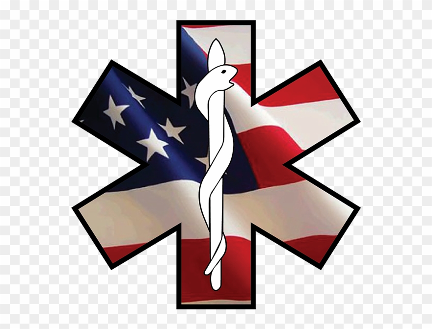 Star Of Life Emergency Ems Decal - Usa 4x6ft Poly Usa Flag Usa46 Clipart